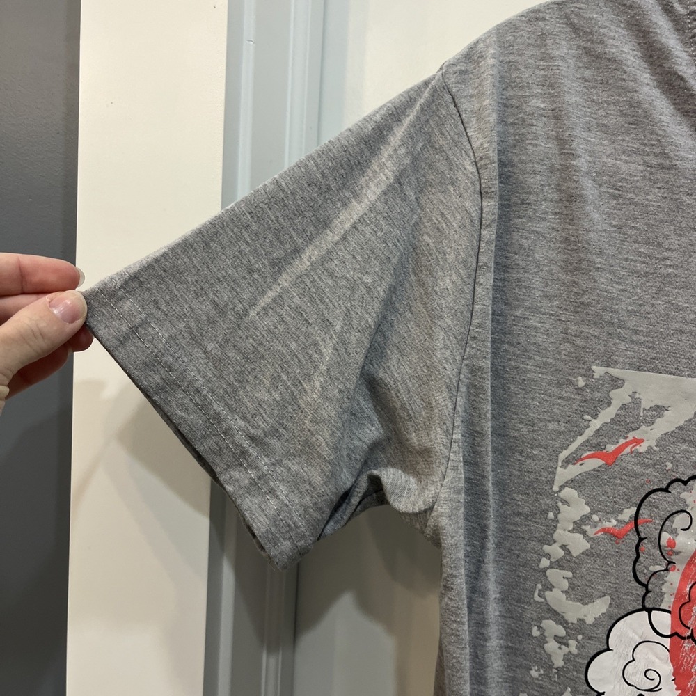 Bailey Apparel Vibes Skull Geisha Fan Graphic T Shirt Gray Size M Short‎ Sleeve - Picture 4 of 6